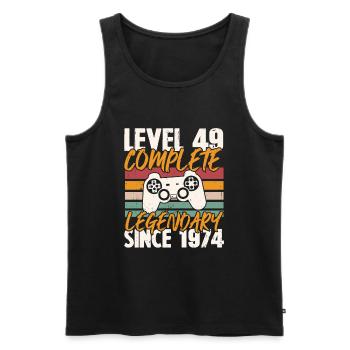 Birthday Present, Level 49 Complete 1974 - Men's Premium Organic Tank Top - black - Front - Michal (187cm)