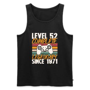 Birthday Gift, Level 52 Complete 1971 - Men's Premium Organic Tank Top - black - Front - Michal (187cm)