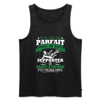 Je suis supporter de Saint Étienne - Débardeur bio Premium Homme - noir - Devant - AI Model Male 178 light (178cm)