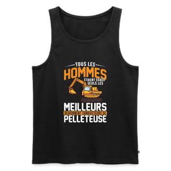 Les meilleurs deviennent conducteurs de pelleteuse - Débardeur bio Premium Homme - noir - Devant - Michal (187cm)