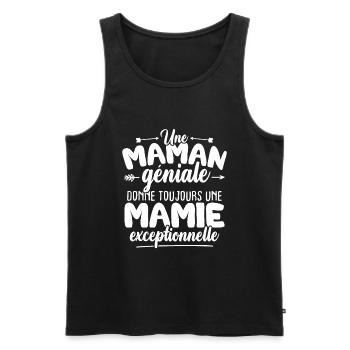 Maman géniale donne toujours mamie exceptionelle - Débardeur bio Premium Homme - noir - Devant - Michal (187cm)