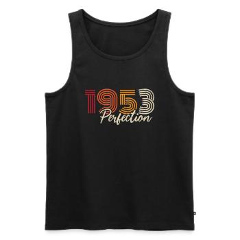 Vintage Retro Jubiläumsgeschenk für 1953 geboren - Männer Premium Bio Tank Top - Schwarz - Vorne - Michal (187cm)