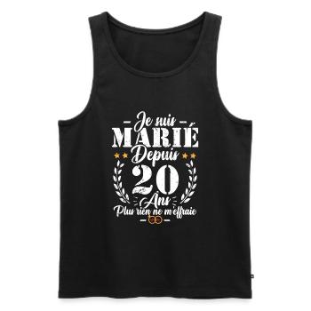Je suis marié depuis 20 ans, Cadeau 20 mariage - Débardeur bio Premium Homme - noir - Devant - Michal (187cm)