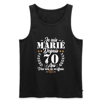 Je suis marié depuis 70 ans, Cadeau 70 mariage - Débardeur bio Premium Homme - noir - Devant - Michal (187cm)