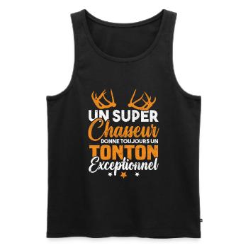 Un super chasseur donne un tonton exceptionnel - Débardeur bio Premium Homme - noir - Devant - Michal (187cm)