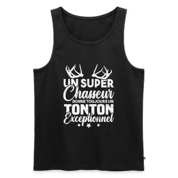 Un super chasseur donne un tonton exceptionnel - Débardeur bio Premium Homme - noir - Devant - Michal (187cm)
