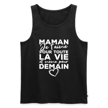 Maman je t'aime pour toute la vie - Débardeur bio Premium Homme - noir - Devant - Michal (187cm)