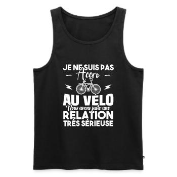 Je ne suis pas accro au vélo - Débardeur bio Premium Homme - noir - Devant - Michal (187cm)