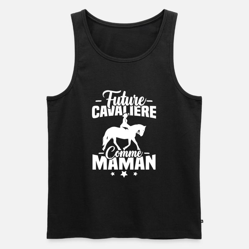 Future cavalière comme maman - Débardeur bio Premium Homme - noir