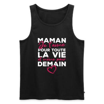 Maman je t'aime pour toute la vie - Débardeur bio Premium Homme - noir - Devant - Michal (187cm)