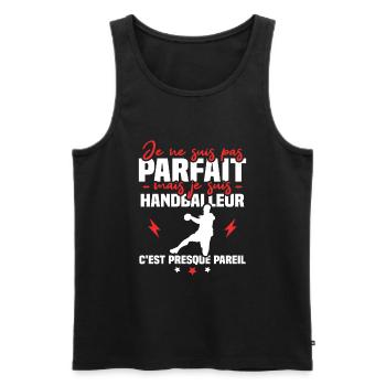 Pas parfait mais handballeur - Débardeur bio Premium Homme - noir - Devant - Michal (187cm)