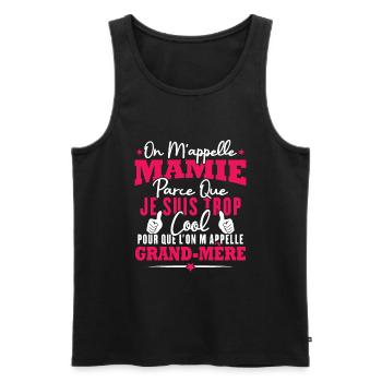 Je suis mamie trop cool, Cadeau pour cool mamie - Débardeur bio Premium Homme - noir - Devant - Michal (187cm)