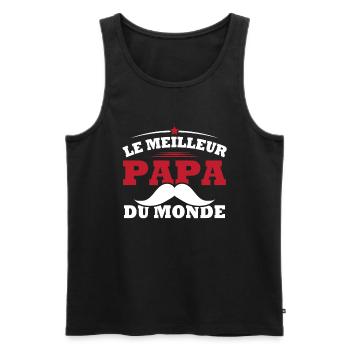 Le meilleur papa du monde personnalisés - Débardeur bio Premium Homme - noir - Devant - Michal (187cm)