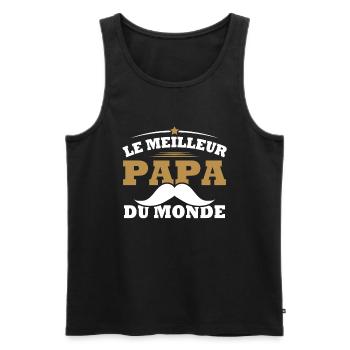Le meilleur papa du monde personnalisés - Débardeur bio Premium Homme - noir - Devant - Michal (187cm)