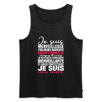 Je suis merveilleuse, je suis une mère - Débardeur bio Premium Homme - noir - Devant - Michal (187cm)