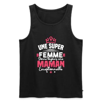 Une super femme donne une maman exceptionnelle - Débardeur bio Premium Homme - noir - Devant - Michal (187cm)
