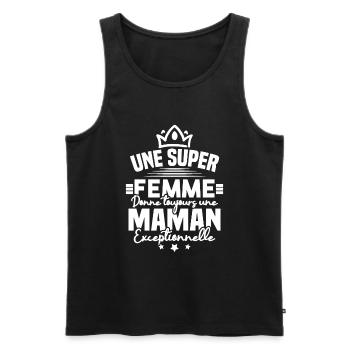 Une super femme donne une maman exceptionnelle - Débardeur bio Premium Homme - noir - Devant - Michal (187cm)