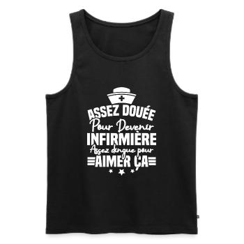 Talentiert genug, um Krankenschwester zu werden - Männer Premium Bio Tank Top - Schwarz - Vorne - AI Model Male 178 light (178cm)