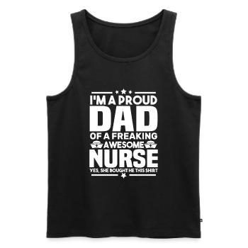 Proud to be the father of a great nurse - Men's Premium Organic Tank Top - black - Front - Michal (187cm)