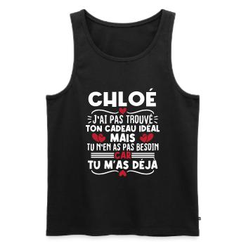 Chloé j'ai pas trouvé ton cadeau idéal... - Débardeur bio Premium Homme - noir - Devant - Michal (187cm)