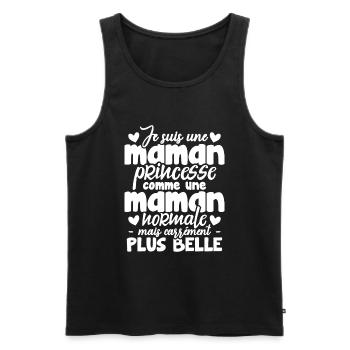 Je suis une maman princesse carrément plus belle - Débardeur bio Premium Homme - noir - Devant - AI Model Male 178 light (178cm)