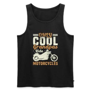 Only cool grandpa's ride motorcycle - Men's Premium Organic Tank Top - black - Front - Michal (187cm)