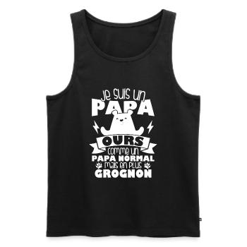 Je suis un papa ours comme un papa normal cadeau - Débardeur bio Premium Homme - noir - Devant - AI Model Male 178 light (178cm)