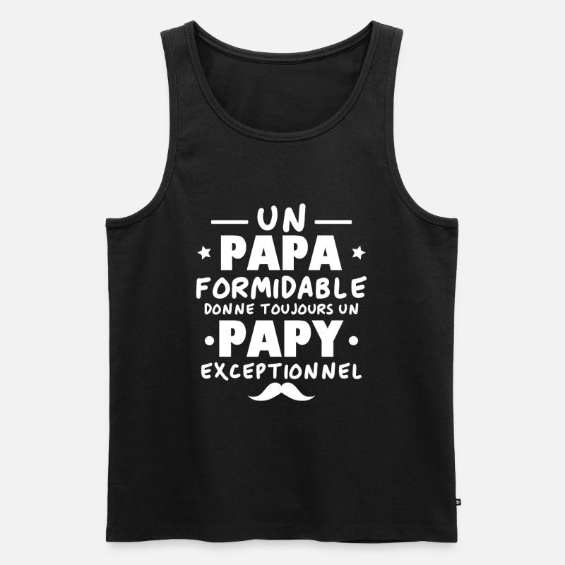 Papa Formidable, Papy Exceptionnel - Débardeur bio Premium Homme - noir