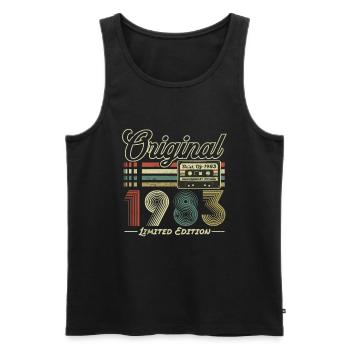 Original 1983 Vintage Anniversaire Rétro 1983 - Débardeur bio Premium Homme - noir - Devant - Michal (187cm)