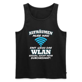 Aufräumen erst wenn das Wlan nicht mehr durchkommt - Männer Premium Bio Tank Top - Schwarz - Vorne - Michal (187cm)