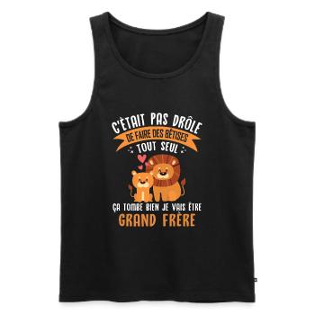 Ich werde Big Brother - Männer Premium Bio Tank Top - Schwarz - Vorne - Michal (187cm)