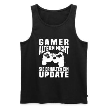 Gamer Altern Nicht Sie Erhalten Ein Update Zocker - Männer Premium Bio Tank Top - Schwarz - Vorne - Michal (187cm)