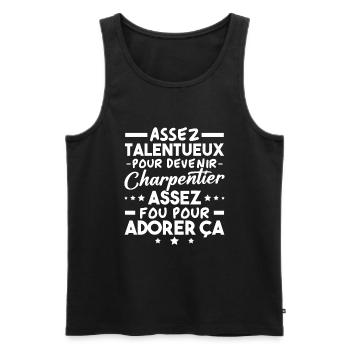 Talented enough to become a carpenter - Men's Premium Organic Tank Top - black - Front - Michal (187cm)