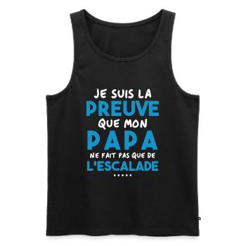 Preuve que papa ne fait pas que de l'escalade - Débardeur bio Premium Homme - noir - Devant - Michal (187cm)