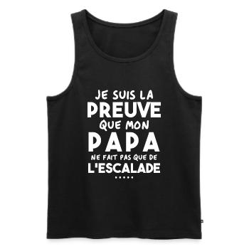Preuve que papa ne fait pas que de l'escalade - Débardeur bio Premium Homme - noir - Devant - Michal (187cm)
