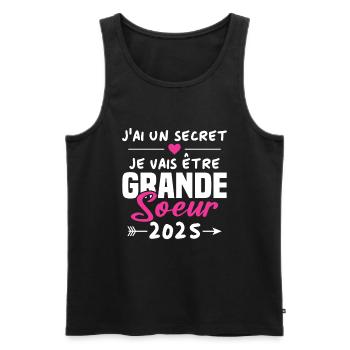 Je Vais être Grande Soeur 2025 - Débardeur bio Premium Homme - noir - Devant - AI Model Male 178 light (178cm)