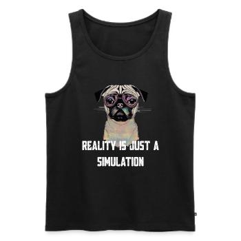 Mops Glitch - Männer Premium Bio Tank Top - Schwarz - Vorne - AI Model Male 178 light (178cm)