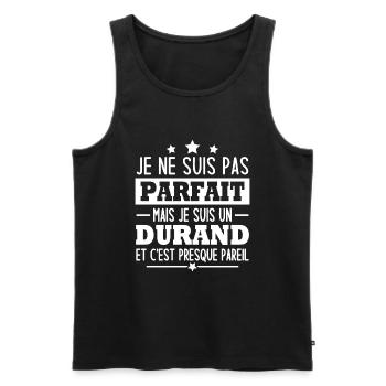 Je suis un durand - Débardeur bio Premium Homme - noir - Devant - Michal (187cm)