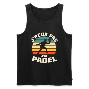 Je peux pas j ai padel - Débardeur bio Premium Homme - noir - Devant - Michal (187cm)