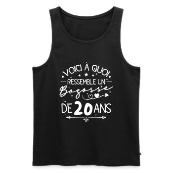 Voici à quoi ressemble un bogosse de 20 ans - Débardeur bio Premium Homme - noir - Devant - AI Model Male 178 light (178cm)