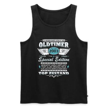 Oldtimer Baujahr 2003 Jahrgang Geburtstag Geschenk - Männer Premium Bio Tank Top - Schwarz - Vorne - Michal (187cm)