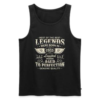 Jahrgang Legenden Geboren 1933 Vintage Geburtstag - Männer Premium Bio Tank Top - Schwarz - Vorne - Michal (187cm)