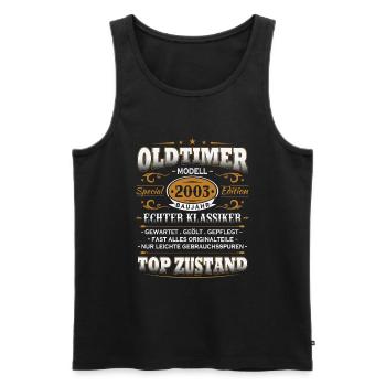 Oldtimer Baujahr 2003 Jahrgang Geburtstag Geschenk - Männer Premium Bio Tank Top - Schwarz - Vorne - Michal (187cm)
