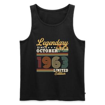 Legendär seit Oktober 1963 Vintage Geschenk - Männer Premium Bio Tank Top - Schwarz - Vorne - AI Model Male 178 light (178cm)