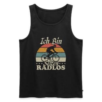 Ich Bin Selten Radlos Fahrrad Fahrradfahrer Männer - Männer Premium Bio Tank Top - Schwarz - Vorne - Michal (187cm)