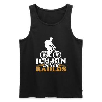 Ich Bin Selten Radlos Fahrrad Fahrradfahrer Männer - Männer Premium Bio Tank Top - Schwarz - Vorne - Michal (187cm)