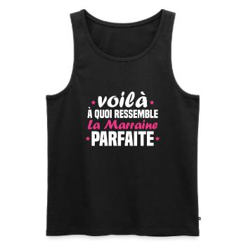 Voilà à quoi ressemble la marraine parfaite - Débardeur bio Premium Homme - noir - Devant - Michal (187cm)
