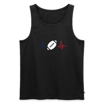 Rugby Battement de coeur joueur de rugby - Débardeur bio Premium Homme - noir - Devant - Michal (187cm)