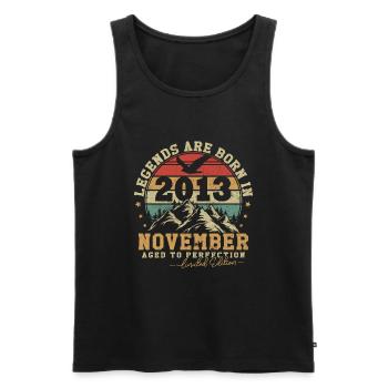 November 2013 vintage retro anniversary 2013 - Men's Premium Organic Tank Top - black - Front - Michal (187cm)