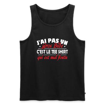 J'ai pas un gros bide humour cadeau - Débardeur bio Premium Homme - noir - Devant - Michal (187cm)